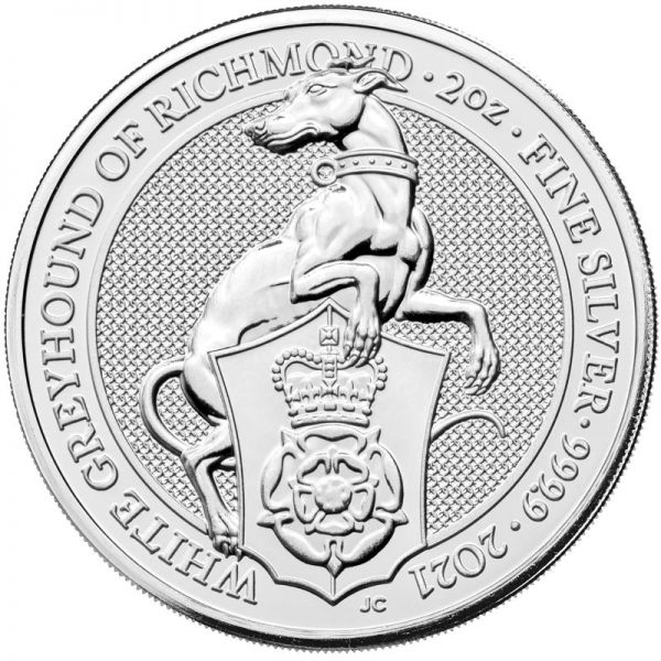 5 Pfund GB Queen's Beasts - Greyhound 2021 Silber St