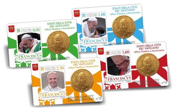 4x50 Ct. Vatikan Coincard-Set 2016 CN bfr #10-13