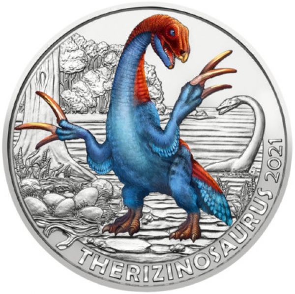 3 Euro ÖS Dinotaler Therizinosaurus 2021 Buntmetall hgh