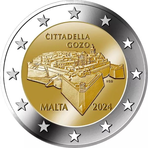 2 Euro Malta Citadella Gozo - Zitadelle auf Gozo 2024 CN St