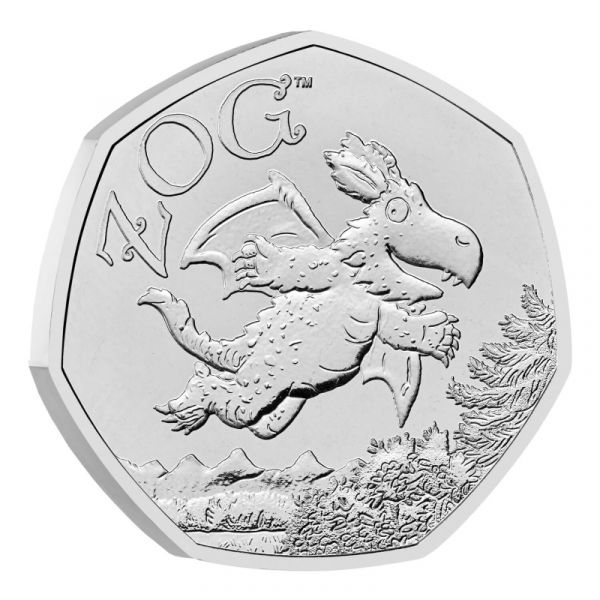 50 Pence GB Zogg - der größte kleine Drache 2025 CN St Blister