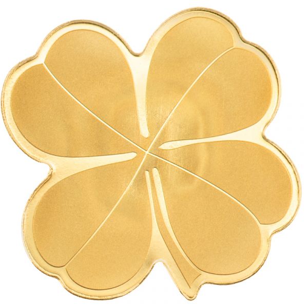 5 Dollar Cook Islands Kleeblatt - Golden Highlights Shape Gold SF
