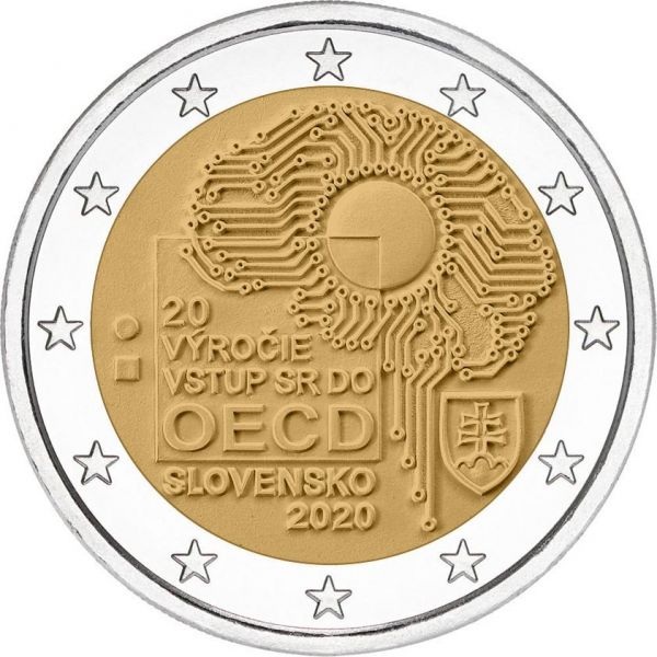2 Euro Slowakei 20. Jahrestag des Beitritts zur OECD 2020 CN bfr