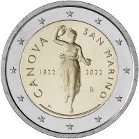 2 Euro San Marino 200. Todesjahr Antonio Canova 2022 CN St 2 Euro San Marino 200. Todesjahr Antonio Canova 2022 CN St
