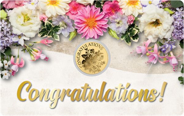 1.000 Francs Gabun Congratulations Coincard Gold