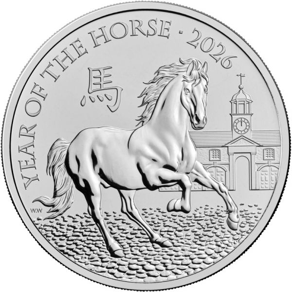 5 Pfund GB Lunar - Jahr des Pferdes 2025 CN St Folder