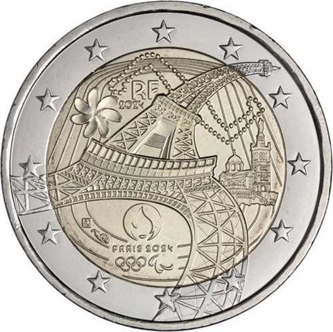 2 Euro Frankreich Olympische u. Paralympische Spiele 24 CN bfr