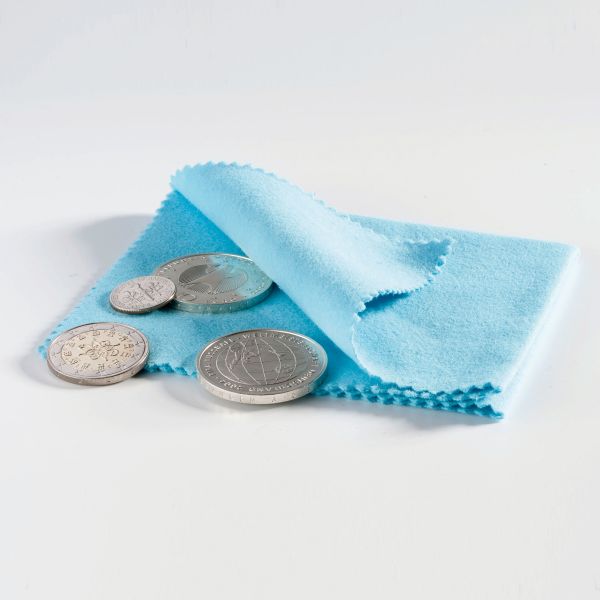 Münz-Poliertuch blau