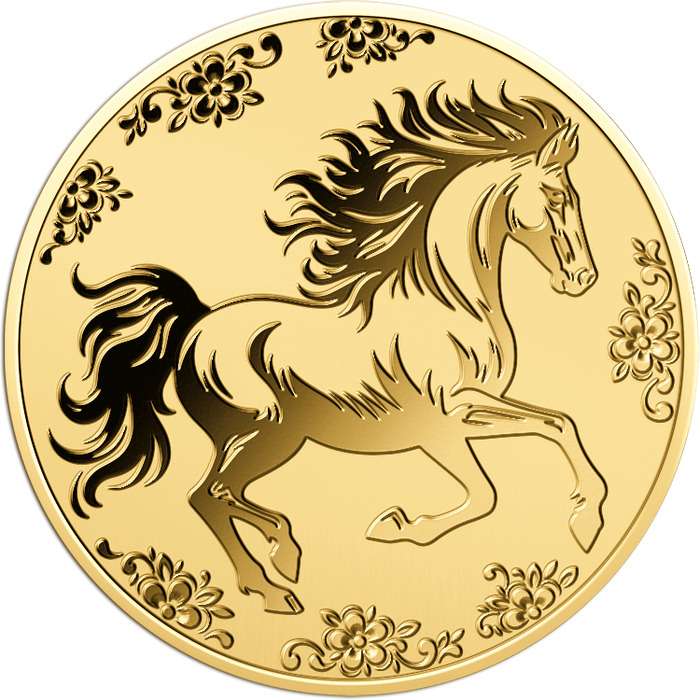 1.000 Francs Gabun Jahr des Pferdes CC Gold