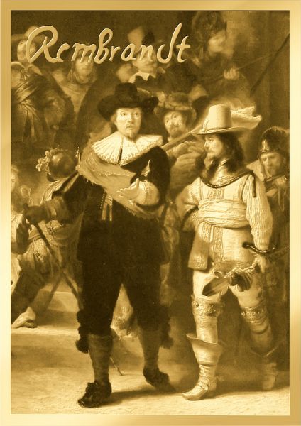 3.000 Francs Tschad Rembrandt I Die Nachtwache Coincard Gold