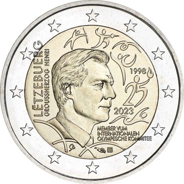 2 Euro Luxemburg 50 Jahre IOC-Mitgliedschaft 2023 CN bfr