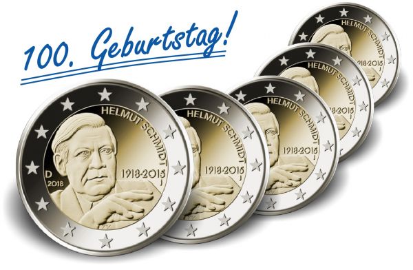 5x2 € Deutschland "Helmut Schmidt" 2018 CN bfr A-J