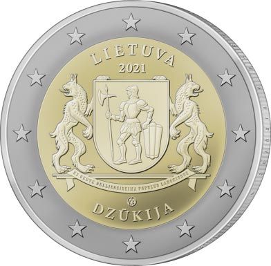 2 Euro Litauen Dzukija - Litauische Regionen 2021 CN bfr