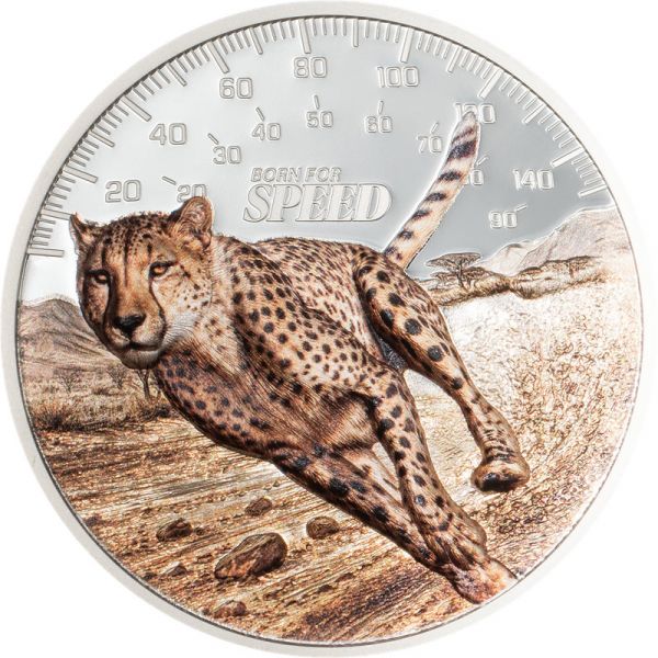 5 Dollars Cook Islands Born for Speed - Cheetah 2027 Silber PP