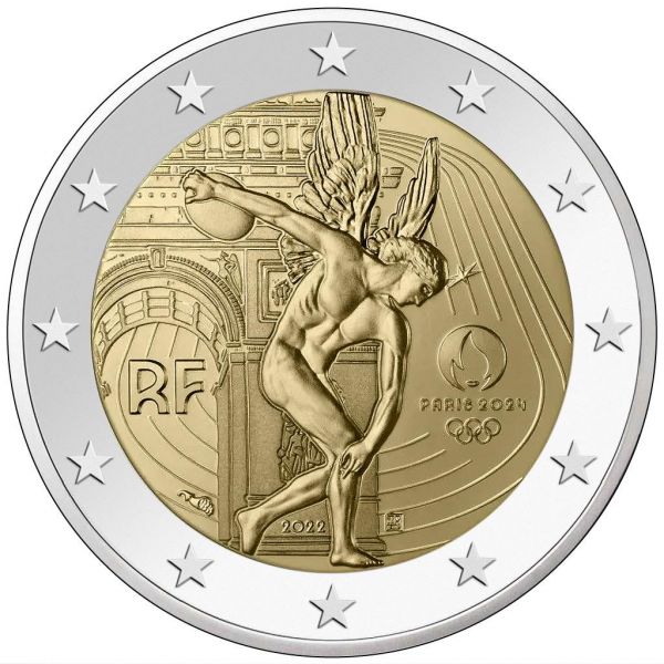 2 Euro Frankreich Der Genius und das Diskuswerfen 2022 CN bfr