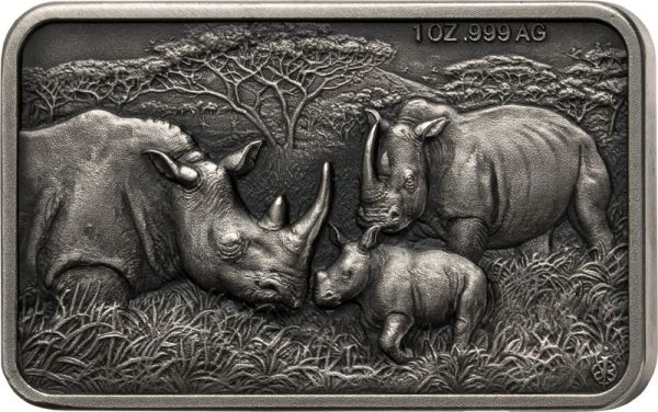 1.000 Francs Benin Rhino 2025 1 oz Silber AF