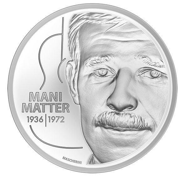 20 CHF Schweiz Mani Matter 2022 Silber St