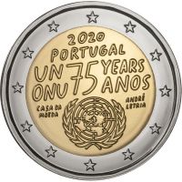 2 Euro Portugal 75 J. Vereinte Nationen 2020 CuNi bfr 2 Euro Portugal 75 J. Vereinte Nationen 2020 CuNi bfr