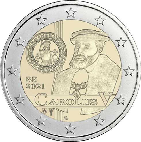 2 Euro Belgien 500 Jahre Karlsgulden 2021 CN St