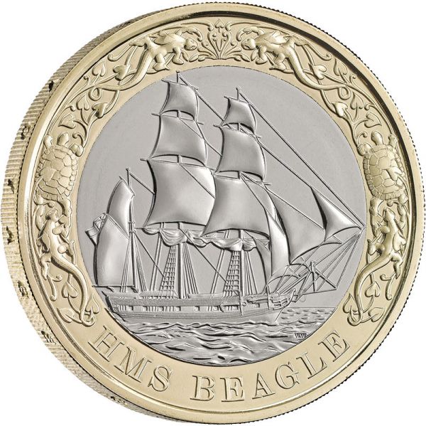 2 Pfund Großbritannien HMS Beagle 2026 CN St