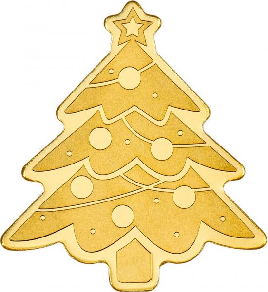 1 Dollar Palau Christmas Tree - Weihnachtsbaum Gold SF