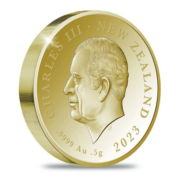 50 Cents Neuseeland Krönung von King Charles III 2023 Gold PP