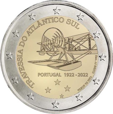 2 Euro Portugal 100 J. Überquerung Südatlantik 2022 CN bfr