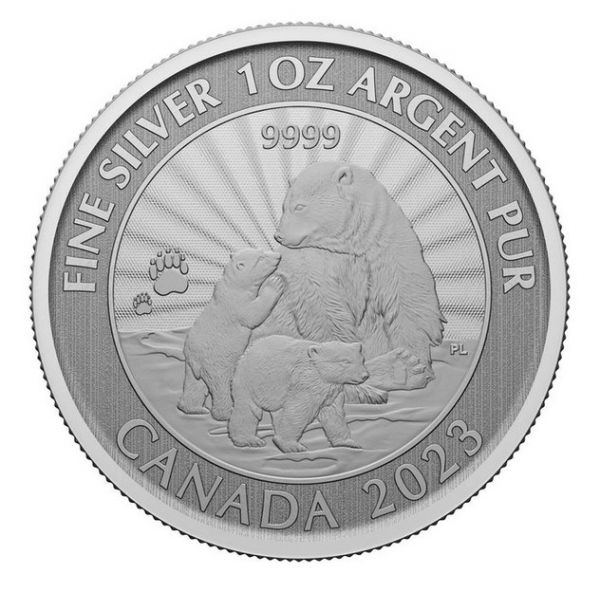 5 Dollar Kanada Polarbär mit Jungtieren 2023 1oz Silber St