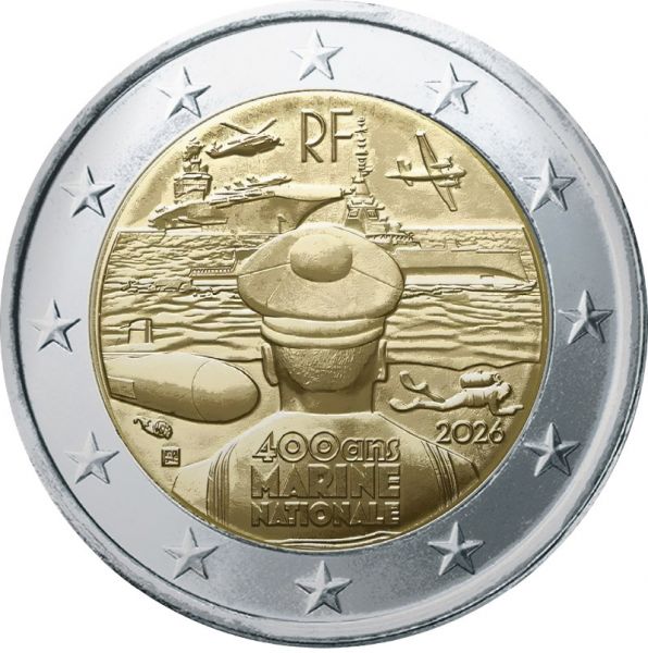 2 Euro Frankreich Die französische Marine 2026 CN bfr