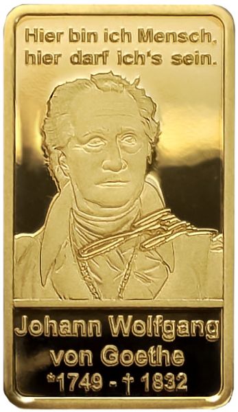 Johann Wolfgang von Goethe Goldbarren 0,5 g