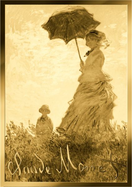 3.000 Francs TD Claude Monet I Frau mit Sonnenschirm CC Gold