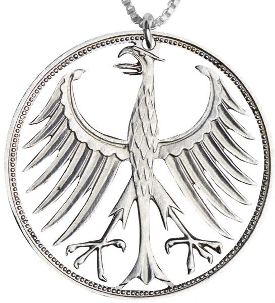 5 Mark Deutschland Anhänger 1951-1974 Silber mit Kette