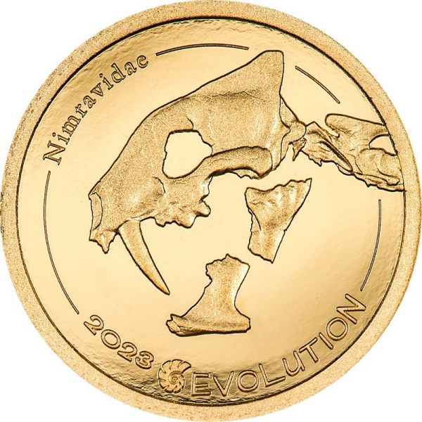 1000 Togrog Mongolei Golden Nimravidae 2023 Gold PP