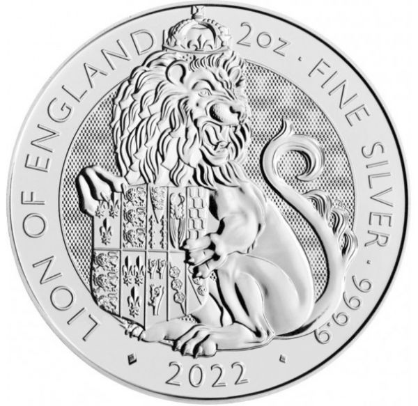 5 Pfund GB Tudor Beasts - Lion of England 2022 Silber St