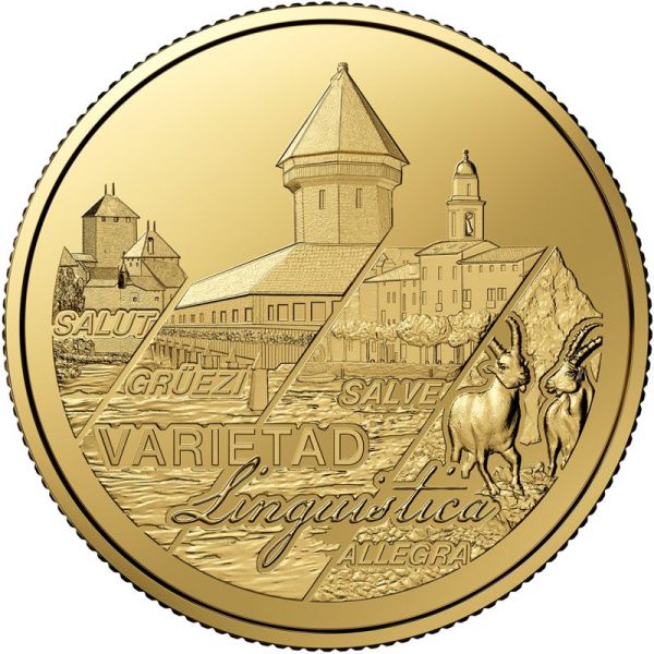 25 Franken Schweiz Schweizer Sprachenvielfalt 2023 Gold PP