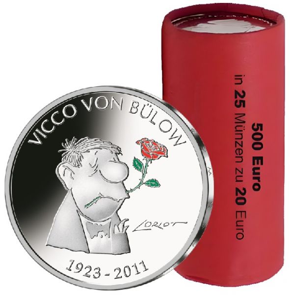 25x 20 Euro DE 100. Geb Vicco v. Bülow (Loriot) 23 Silber St -A-