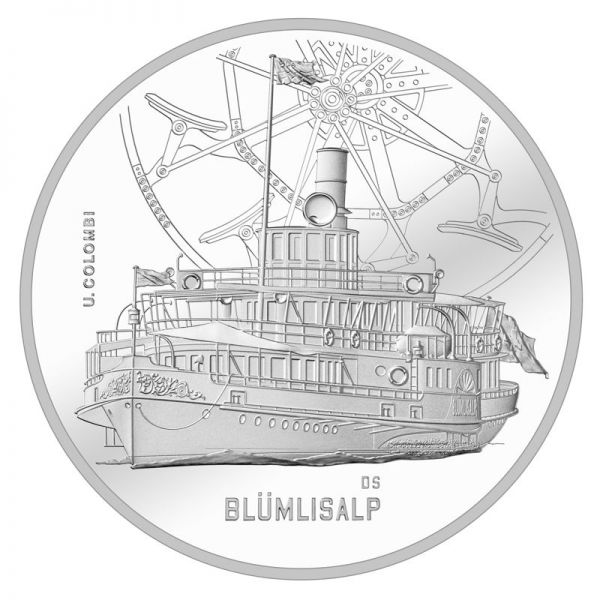 20 CHF Schweiz "Dampfschiff - Blümlisalp" 2019 Silber St