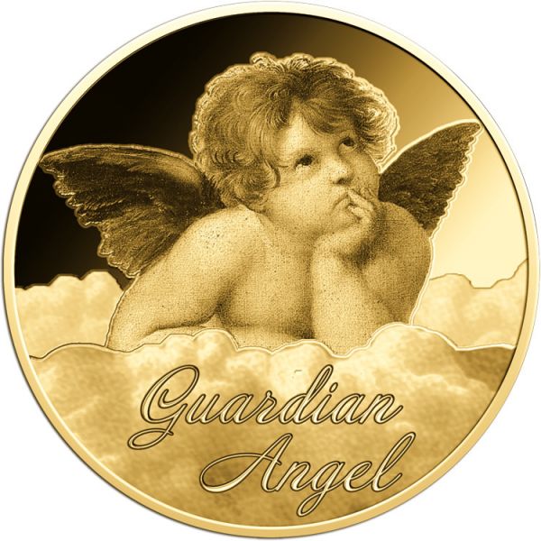 3.000 Francs Tschad Schutzengel II der Sixtina Coincard Gold