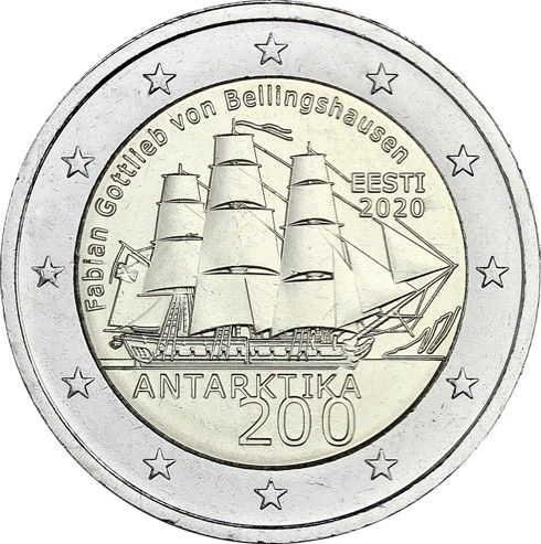 2 Euro Estland 200 J. Entdeckung der Antarktis 2020 CN bfr