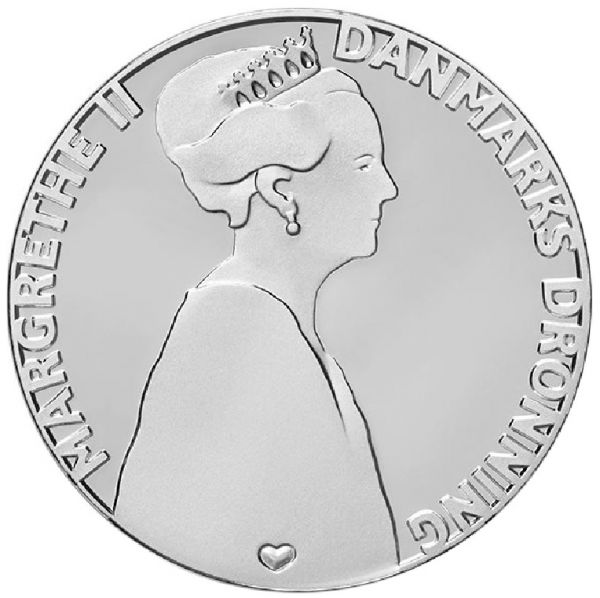 500 Dkr 50. Krönungsjubiläum Königin Margarethe II Silber St