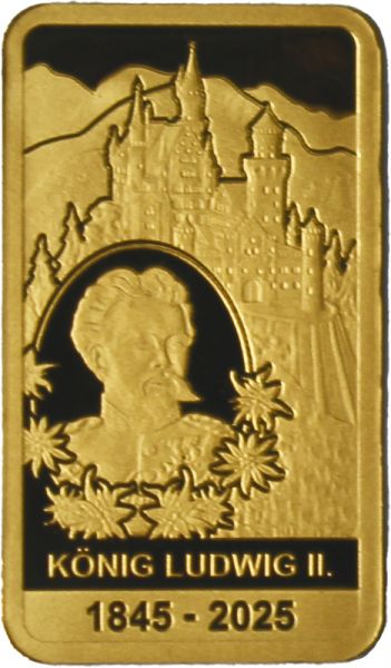 König Ludwig II. Goldbarren 1845-2025 1/100oz PL