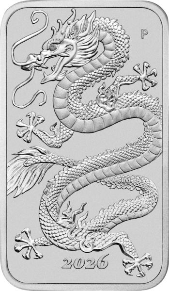 1 Dollar Australien Drachen-Barren 2026 Silber St