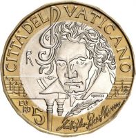 5 Euro Vatikan 250. Geb. Ludwig van Beethoven 2020 CN PP 5 Euro Vatikan 250. Geb. Ludwig van Beethoven 2020 CN PP