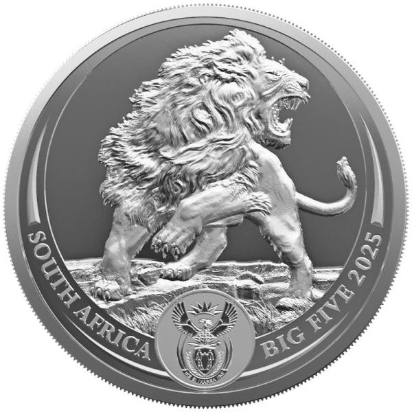 5 Rand Südafrika Big Five III - Löwe 2025 Silber St