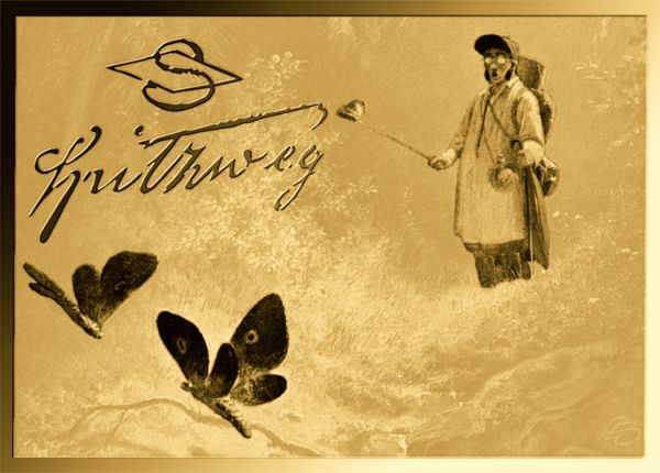 3.000 Francs TD Carl Spitzweg III Schmetterlingsfänger CC Gold