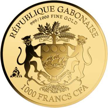 1.000 Francs Gabun Jahr des Pferdes CC Gold