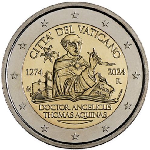 2 Euro Vatikan 750. Todestag Thomas von Aquin 2024 CN ST