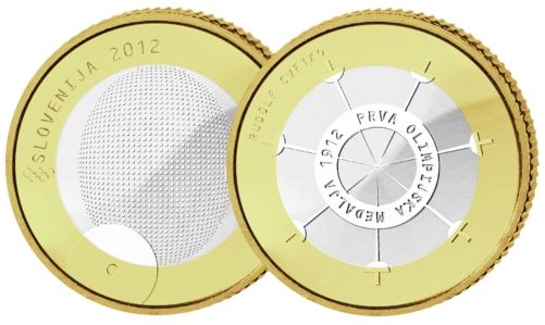 3 € Slowenien 100 J. Erste Olympische Medaille 2012 CN vz