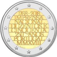 2 € Portugal "250 J. Staatliche Prägestätte INCM" 2018 CuNi bfr 2 € Portugal "250 J. Staatliche Prägestätte INCM" 2018 CuNi bfr