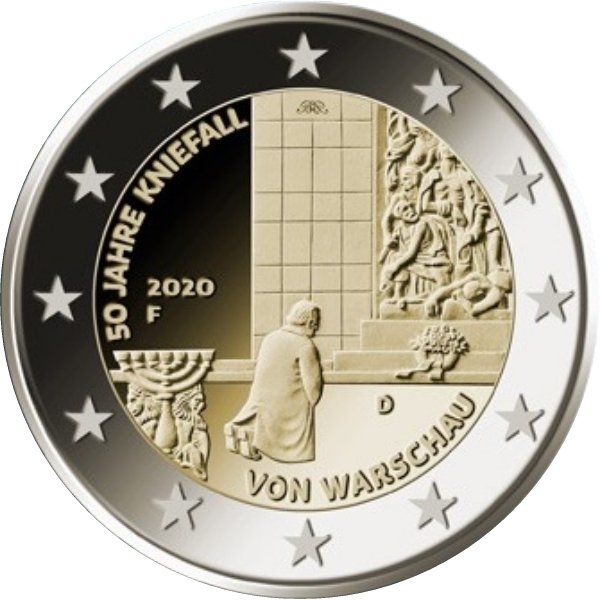 2 Euro Deutschland 50 J. Kniefall v. Warschau 2020 CN vz